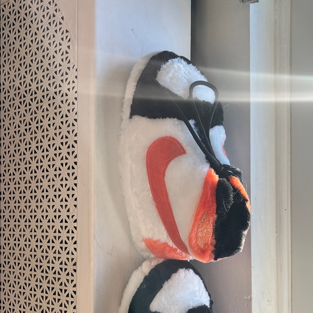 Nike Fluffy Orange and Black Shoes